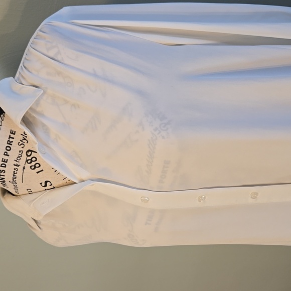 Classic White Women's Button-Up Shirt - Picture 2 of 8